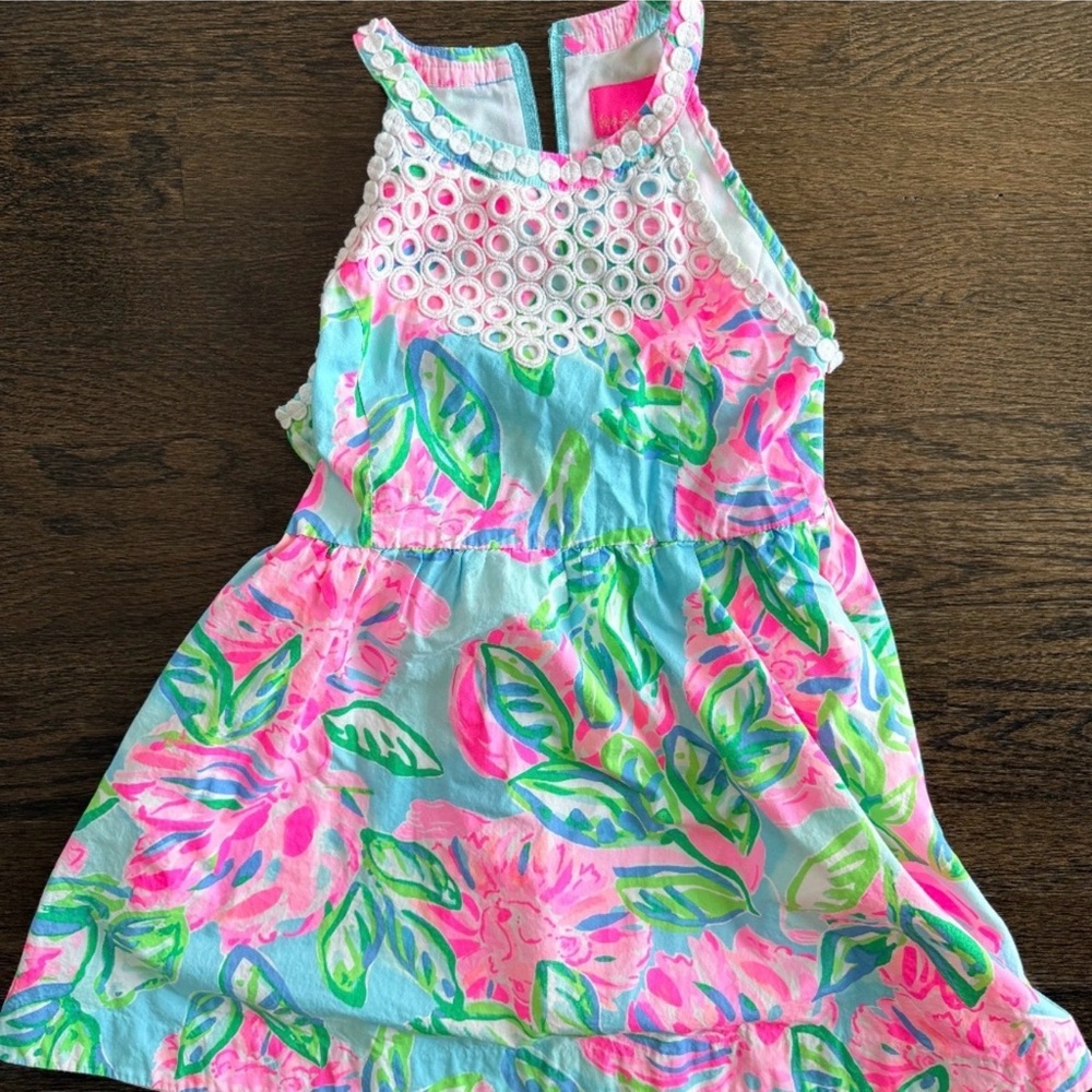 Lilly Pulitzer Pink, Green & Blue Floral Halter Dress